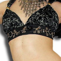 Jeweled Burnt Velvet Beaded Bra Top