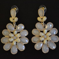 White Flower Earrings