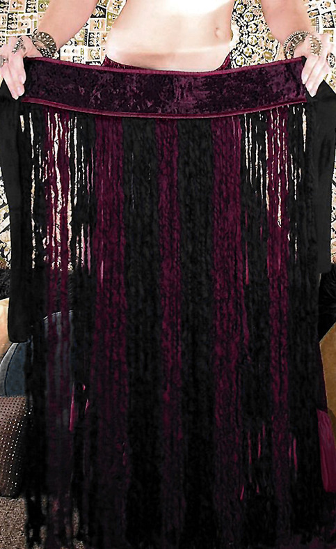 Tribal Stripe Mohair Fringe Belt