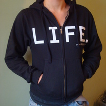 "LIFE." Zip-up Hooded Sweatshirt