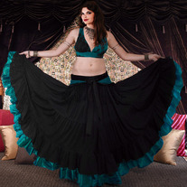 Tribal Gypsy Double Ruffle Spinning Skirt