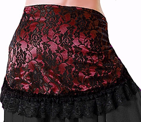 Tribal Gypsy Lace Ruffle Hip Scarf