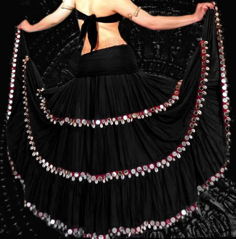 25yd Tribal Gypsy Cowrie Mirror Skirt