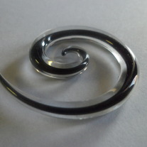 4g Glass Spiral - Clear w/ Black Inside Stripe