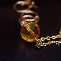 Simple Gold Drops Necklace and Earring Set