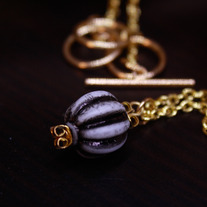 Black and Gold Lucite Necklace and Earring Set