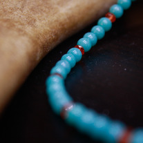 Turquoise and Orange Quartz Simple Necklace