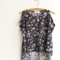 Navy Floral Top