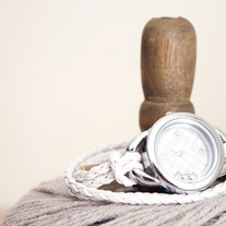 Braided wrap watch, round face