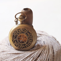Filigree Pocket Watch, black face