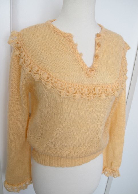 Vintage Peach Sheridan Ruffle Sweater