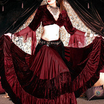 Deluxe 25yd Tribal Gypsy Velvet Tier Skirt