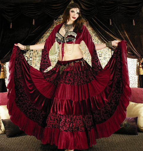Deluxe Velvet Gypsy Multi Tier 25yd Skirt