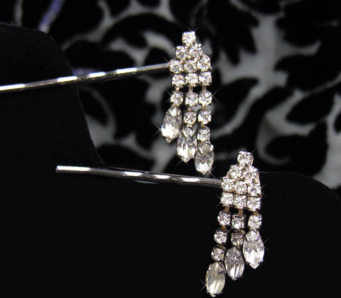 Vintage Rhinestone Glam Hair Pins