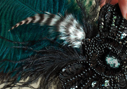 Deluxe Jeweled Feather Hair Clip