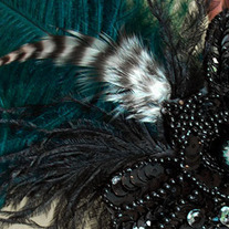 Deluxe Jeweled Feather Hair Clip