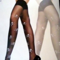 Thigh High Sheer Skull Print Tights