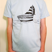 Jeff Pianki Sailboat T-Shirt (Light Blue)
