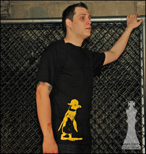 Gangsta Penguin - Yellow on Black