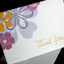 pink flowers thank you set