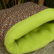 Sleeping Bag - Delightful Dots Cotton & Lime Green Fleece