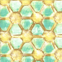 Fat Quarter Aqua Magnolia Geometric CJ4818