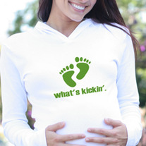 2 chix what's kickin maternity hoodie