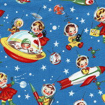 Fat Quarter Multi Retro Rocket Rascals CX1253