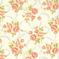 Fat Quarter of Breakfast at Tiffany's Ribbon Flowers in Cream Blue/2014224
