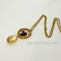 Pear Citrine Pendant Necklace