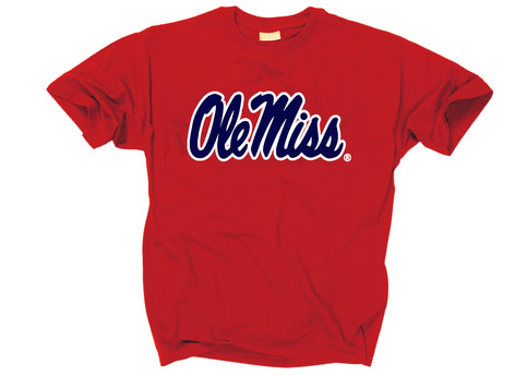 Ole Miss Script Red Tee