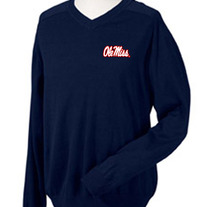 Ole Miss Navy V-Neck Sweater