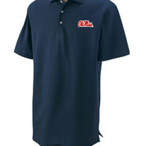 Embroidered Ole Miss V-Neck Polo Navy