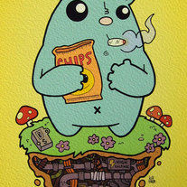 "A 1/4 Gets You High" print by Kill Taupe
