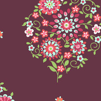 Fat Quarter Soul Blossom Memento Burgundy/AB53