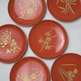 Vintage Orange Oriental Plate Set - Thumbnail 3