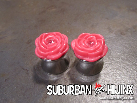 Pink Rose Steel Saddle Plug