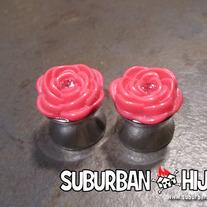 Pink Rose Steel Saddle Plug