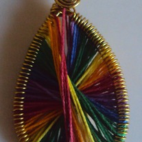 Rainbow String Art (Gold Tone Wire)