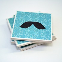 Moustache Tile Coasters