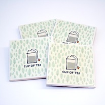 Cup of Tea Tile Coasters
