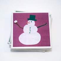 Snowmen Tile Coasters