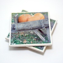 Pumpkin Tile Coasters (2)