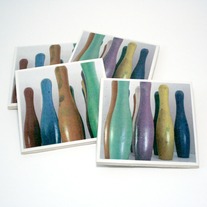 Bowling Pins Tile Coasters