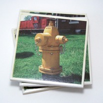 Fire Hydrants Tile Coasters