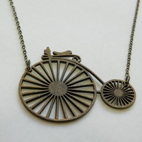 Large penny farthing necklace