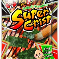 Super Crisp Grilled Seaweed Hot Chili Squid Flavor 12g Bag by Tao Kae Noi