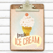 Fresh Ice Cream Retro Style 8x10 Digital Art Print