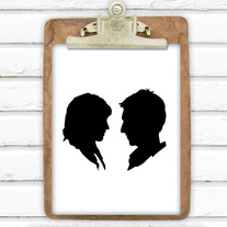 Custom Couple Silhouette Art Print 8x10