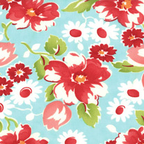 Fat Quarter-Moda's Ruby Swoon Aqua 55030/12